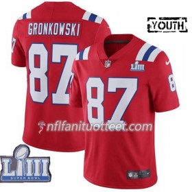 Lasten New England Patriots NFL Pelipaita Rob Gronkowski 87 Nike Punainen 2019 Super Bowl LIII